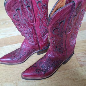 1883 Womens Cowboy Boots by Lucchese, red, size 8.0 B